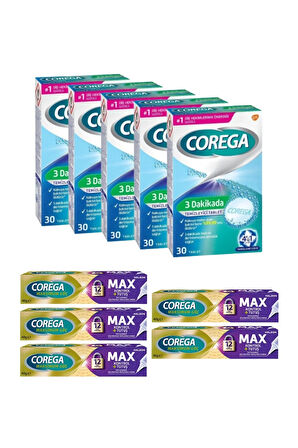 x5 3 Dakikada Diş Protezi Temizleyici 30 Tablet + x5 Max Kontrol + Tutuş Protez Yapıştırıcı 40 gr