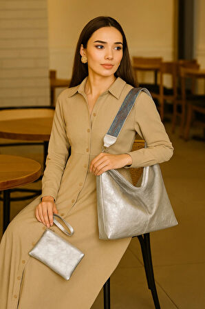 Lüks Salaş Omuz Çantası & Cüzdan Hediyeli – Kolon Askılı