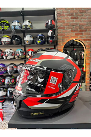 STREAM 2 ROAD MAT SİYAH-KIRMIZI-BEYAZ-GRİ KASK