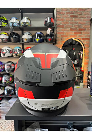 STREAM 2 ROAD MAT SİYAH-KIRMIZI-BEYAZ-GRİ KASK