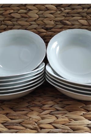 Porselen Anadolu Beyazı 6 Adet 16 Cm Çukur Yemek Tabak
