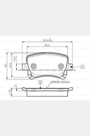 0986495413 Arka Fren Balata Takımı Jetta Eos (06-11) - Touran (03-10) - A3 (04-13)