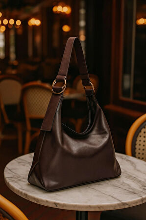 Lüks Suet Askılı Deri Salaş Omuz Çantas