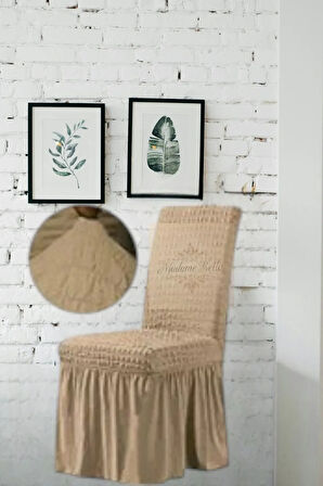1 Adet Bürümcük Etekli Likralı Esnek Yıkanabilir Sandalye Kılıfı,45x45x60 Ölçüde Sandalye Örtüsü