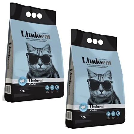Lindocat Marsilya Sabunu Kokulu İnce Taneli Kedi Kumu 10 L x 2 Adet