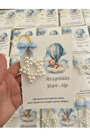 Yenidoğan, Doğum günü hediyelik kurdelali yıldız anahtarlık 10 adet