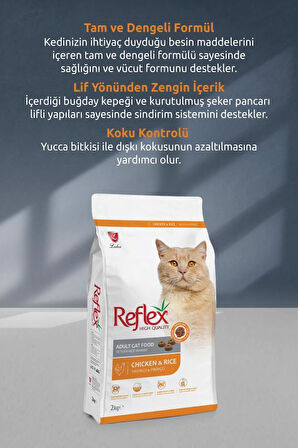 Reflex Tavuklu Pirinçli Yetişkin Kedi Maması 2 Kg