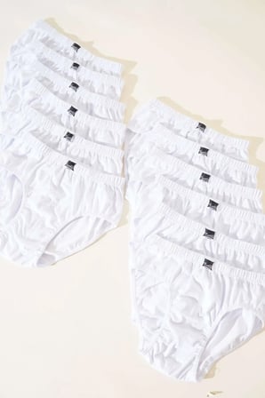 12'li Beyaz Erkek Penye Slip Külot - %100 Pamuk - Nefes Alan Yumuşak Doku