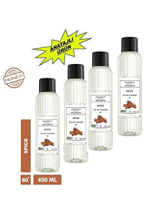 Tarçın Kolonyası 400 ml – Ferahlatıcı Baharatlı Koku, Kalıcı Etki 4 ADET