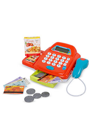 Sesli Işıklı Barkod Okuyuculu Yazar Kasa Eğitici Oyun Seti Hesap Makineli Yazar Kasa