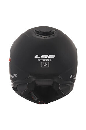 Strobe 2 Parlak Siyah Çene Açılır Motosiklet Kaskı