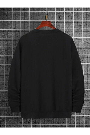 LUNAVISITA Unisex Gri Wrstbhrv Baskılı Oversize Kapüşonlu Sweatshirt