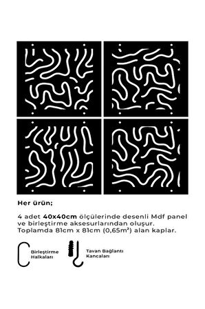 Lazer Kesim Sarkıt Paravan, Ahşap Seperatör, Panel Levha Seti Dekorasyon Ahşap Oda Bölücü seritli