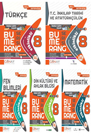 8.SINIF LGS  BUMERANG ETKİNLİKLİ AKILLI KİTAP 5'Lİ SET 2024-2025 YENİ MÜFREDATA UYUMLU (HEDİYELİ)