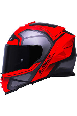 Storm 2 Faster Mat Kırmızı Fullface Motosiklet Kaskı Siyah Camlı