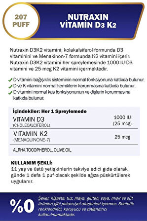 Nutraxin Vitamin D3K2 30 ml 3 Adet