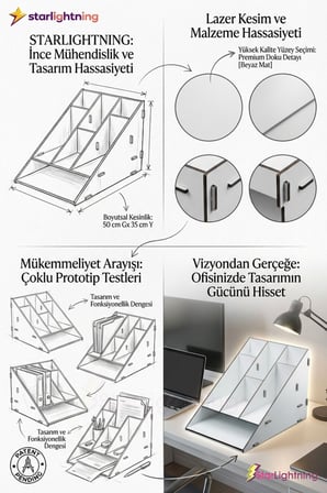 Masa Düzenleyici Organizer Evrak Rafı Masaüstü Organizer Siyah Renk Model 4