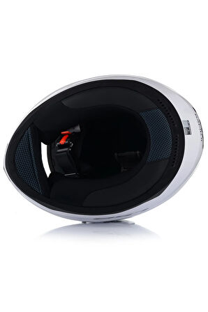 Rapıd 2 Beyaz Kapalı Motosiklet Kaskı Gold Camlı