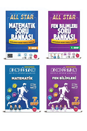 7.sınıf Matematik, Fen Bilimleri All Star Soru Bankası Kondisyon Deneme Seti Hediyeli