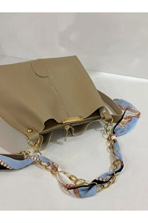 Fularlı 3 gözlü vizyon çapraz ve omuz çantası