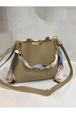 Fularlı 3 gözlü vizyon çapraz ve omuz çantası