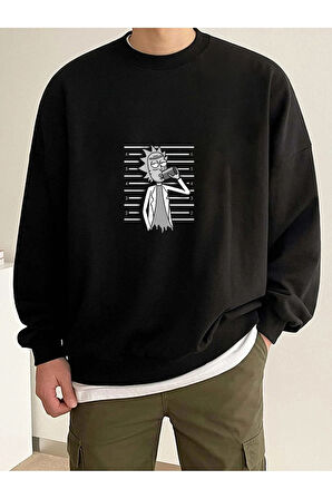 LUNAVISITA Sweatshirt Baskılı Bisiklet Yaka