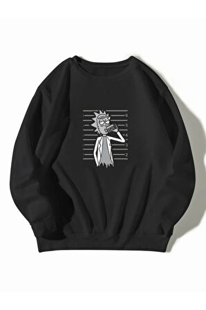 LUNAVISITA Sweatshirt Baskılı Bisiklet Yaka