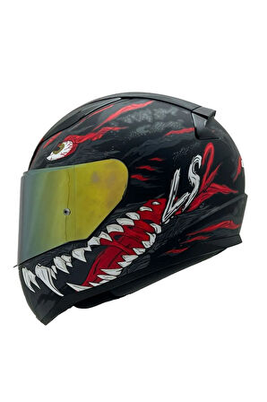 Rapıd 2 Race Kaıju Mat Siyah-kırmızı Kask