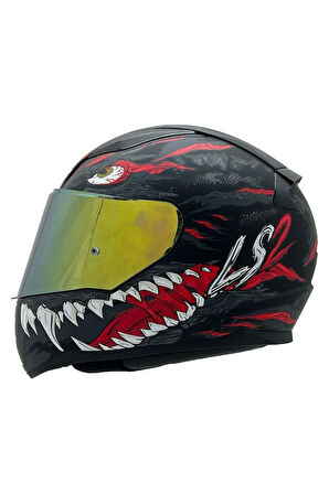 Rapıd 2 Race Kaıju Mat Siyah-kırmızı Kask