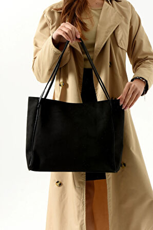 KADIN SALAŞ SUET OMUZ ÇANTASI BÜYÜK BOY ASTARLI