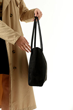 KADIN SALAŞ SUET OMUZ ÇANTASI BÜYÜK BOY ASTARLI