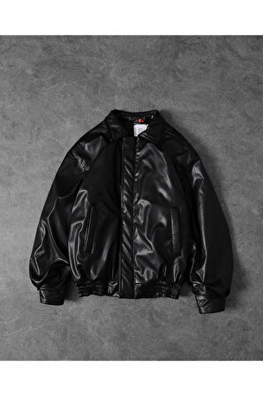 ERKEK PREMİUM OVERSİZE VİNTAGE BOMBER DERİ CEKET