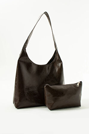 Kadın Omuz Çantası Makyaj Çantalı Kaliteli Deri