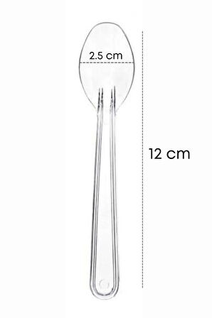 Plastik Dondurma Kaşığı, Şeffaf Renkli ,Küçük Piknik Kaşığı 50 ADET