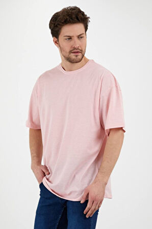 Unisex Pamuklu Turuncu Bisiklet Yaka Oversize T-shirt