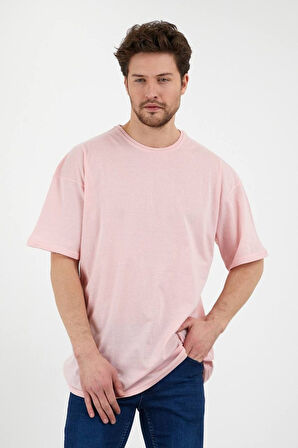 Unisex Pamuklu Turuncu Bisiklet Yaka Oversize T-shirt