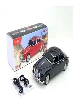 WS-596BT 1967 Model Jaguar Mark 2 10W Bluetooth Hoparlör Fm Radyo USB Tf Aux Destekli Speaker