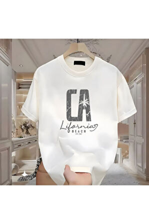 Ca Baskılı Beyaz Tshirt