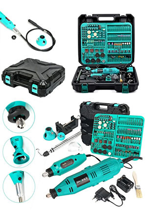 Alman 400 Watt 352 Parça 60.000 Rpm 6 Kademe Devir Ayarlı Hobi Gravür Seti Mini Taşlama Makinesi