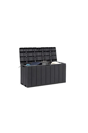 Multibox Bravo 270 Lt Siyah Saklama Sandığı – Dayanıklı, Tekerlekli ve Kilitlenebilir Bahçe Kutusu