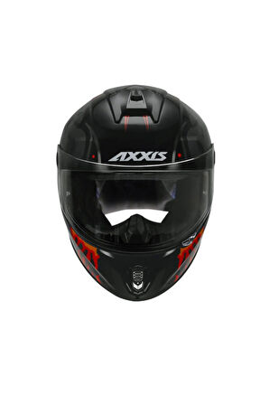 AXXIS Draken S Maori Devil B5 Matt Red Kapalı Motosiklet Kaskı + Yedek Siyah Vizör