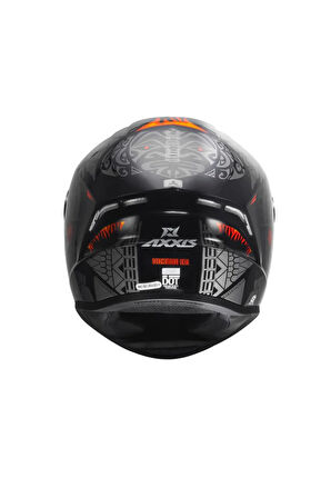 AXXIS Draken S Maori Devil B5 Matt Red Kapalı Motosiklet Kaskı + Yedek Siyah Vizör