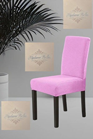 1 Adet Kare Desen Pudra Sandalye Kılıfı, Lastikli Tüylenmez Yıkanabilir 45x45x60 Ölç Sandalye Örtsü