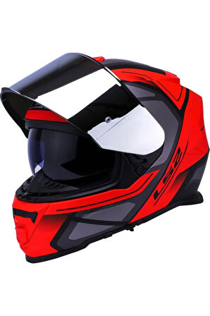 Storm 2 Faster Mat Kırmızı Fullface Motosiklet Kaskı Gri Camlı