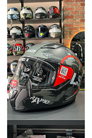 RAPID 2 CIRCLE MAT SİYAH-KIRMIZI KASK