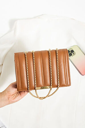 Kadın Gold Zincir Askılı Çapraz Ve Kol Çantası