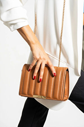 Kadın Gold Zincir Askılı Çapraz Ve Kol Çantası