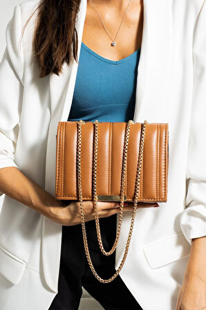 Kadın Gold Zincir Askılı Çapraz Ve Kol Çantası