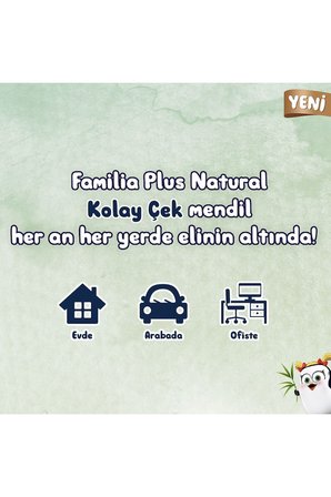 Familia 450 adet 3 paket Plus Natural Çek Al Mendil 150li (3 PAKET X 150 YAPRAK)