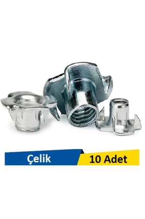 M10 Metrik Ağaç Somun Çakmalı Paket 10 Adet